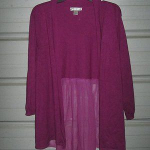 1X CJ Banks Beautiful Purple Cardigan Sweater womens